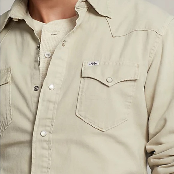 Polo Ralph Lauren Garment-Dyed Denim Western Shirt - Picture 4 of 7